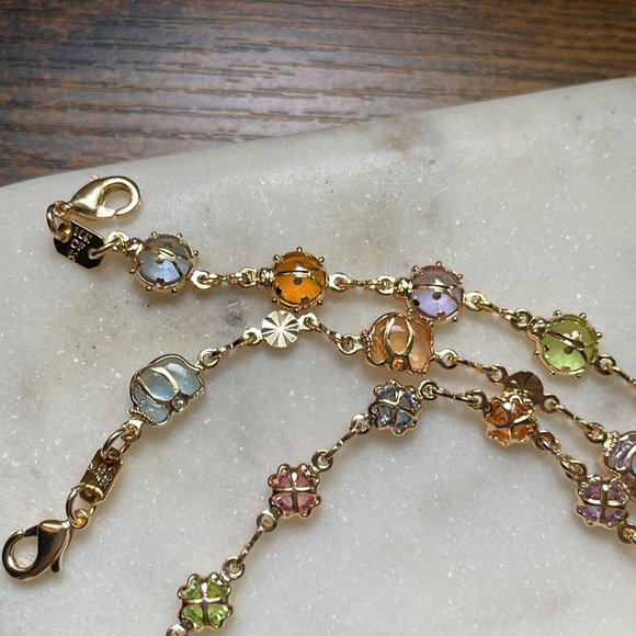 Barzel Jewelry 18k Gold Plated Multicolor Crystal Anklet -New! - Picture 6 of 9